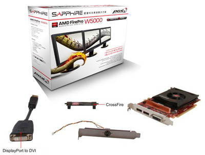 Placa vdeo Sapphire FirePro W5000 2GB, DVI, 2 DispPort
