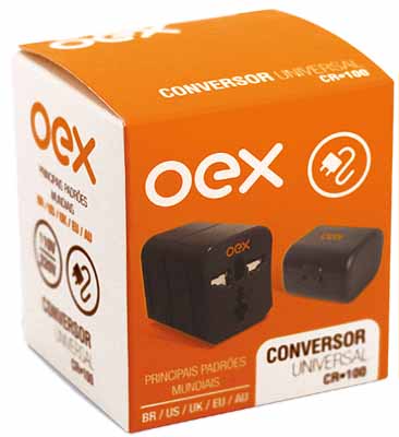Conversor universal de tomadas OEX CR100 BR/US/UK/EU/AU