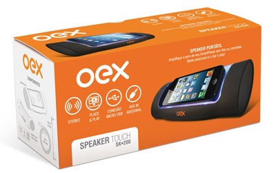 Speaker estreo c/ 4 W OEX Touch SK-200 p/ iPhone