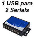 Conversor USB p/ 2 portas seriais RS-232 DB9M Flexport
