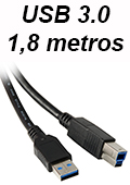 Cabo USB 3.0 tipo A macho X B macho PlusCable 1,8m#100